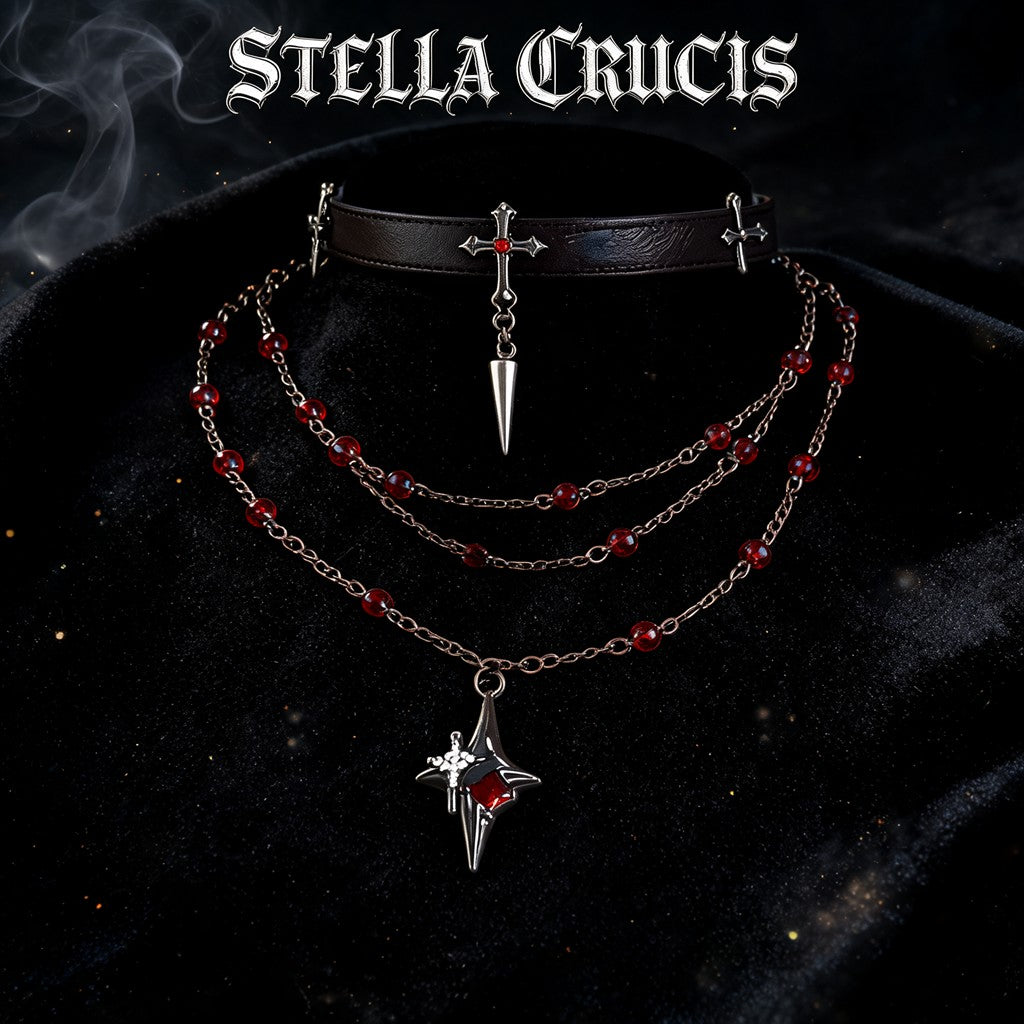 Collar de rosas de plata – Colección Noche Mística Gótica Lunar